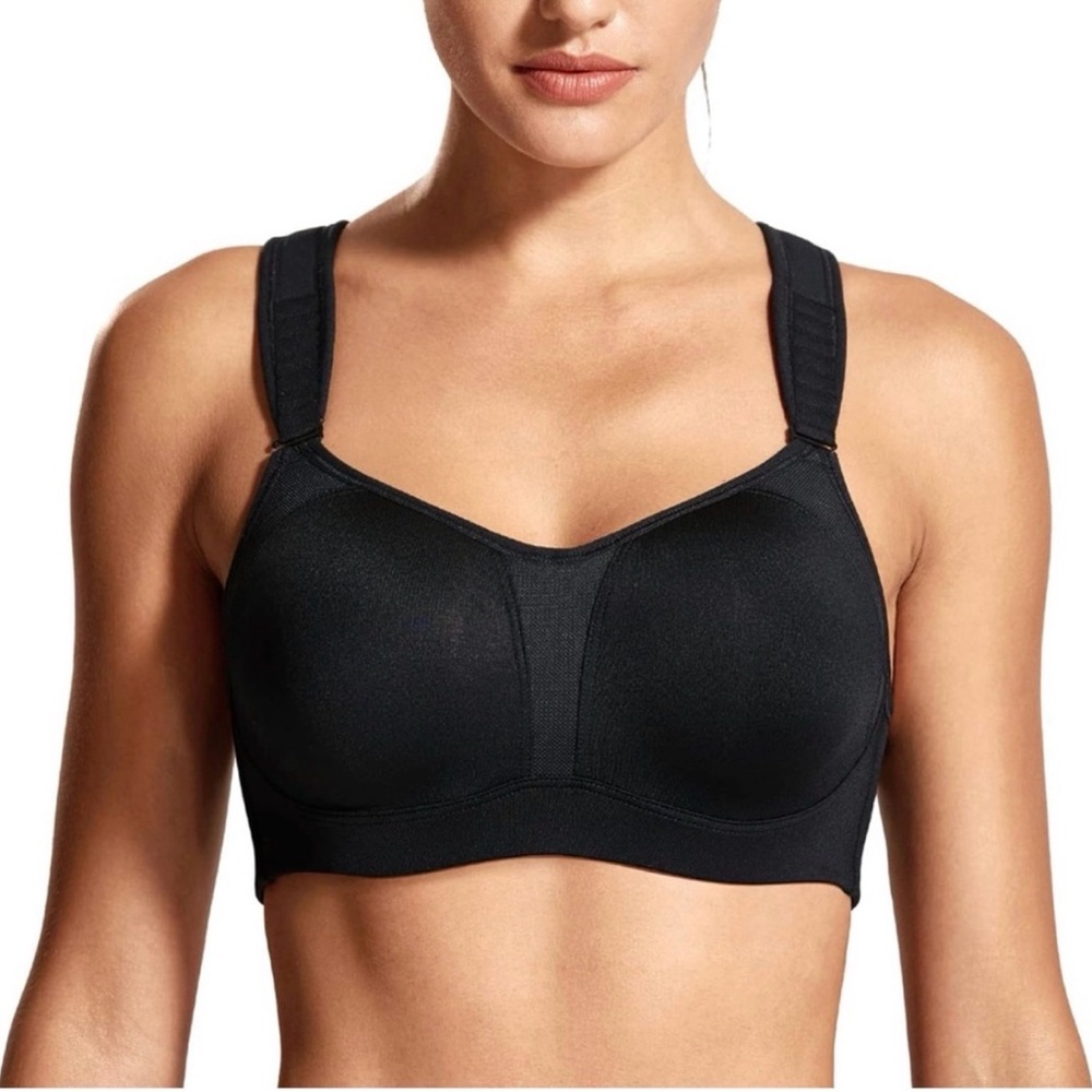 DELIMIRA High Impact Sports Bra Front Adjustable Straps Underwire. Size 38DD